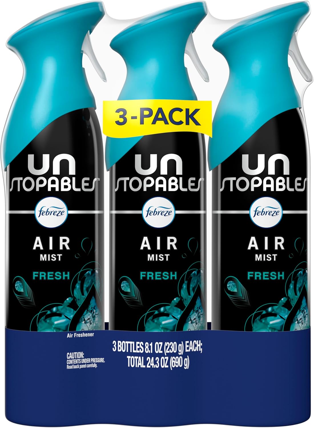 Febreze Air Mist, Air Freshener Spray, Odor Fighting Room Spray, Deodorizer for Home Bathroom Kitchen Office Apartment Dorm Room Classroom, Unstopables Fresh Scent, 8.1oz (Pack of 3)