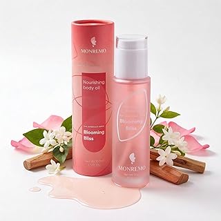 Nourishing Body Oil | Hydrating Squalane, Sweet Almond, Rose, Sandalwood & Jasmine Extracts, Apricot Kernel, Safflower & Castor Oils, Fast-Absorbing Moisturizer for Dry Skin, After Shower Care