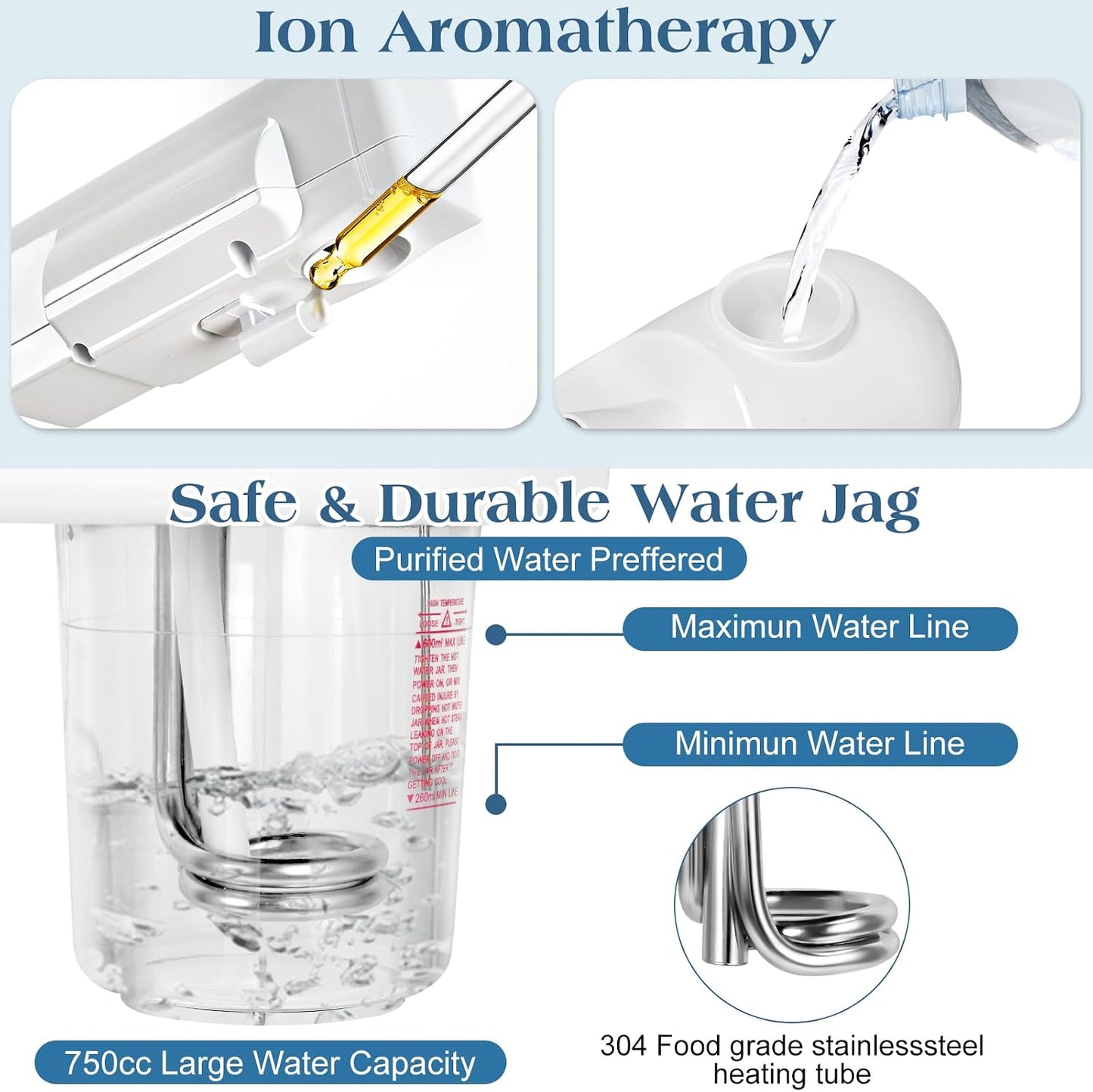 Professional Facial Steamer, Nano Ionic Hot Mist Spray, Stand Facial Steamer for Estheticians, Timer Function, Vaporizador Face Steamer on Wheel, for Home Salon SPA