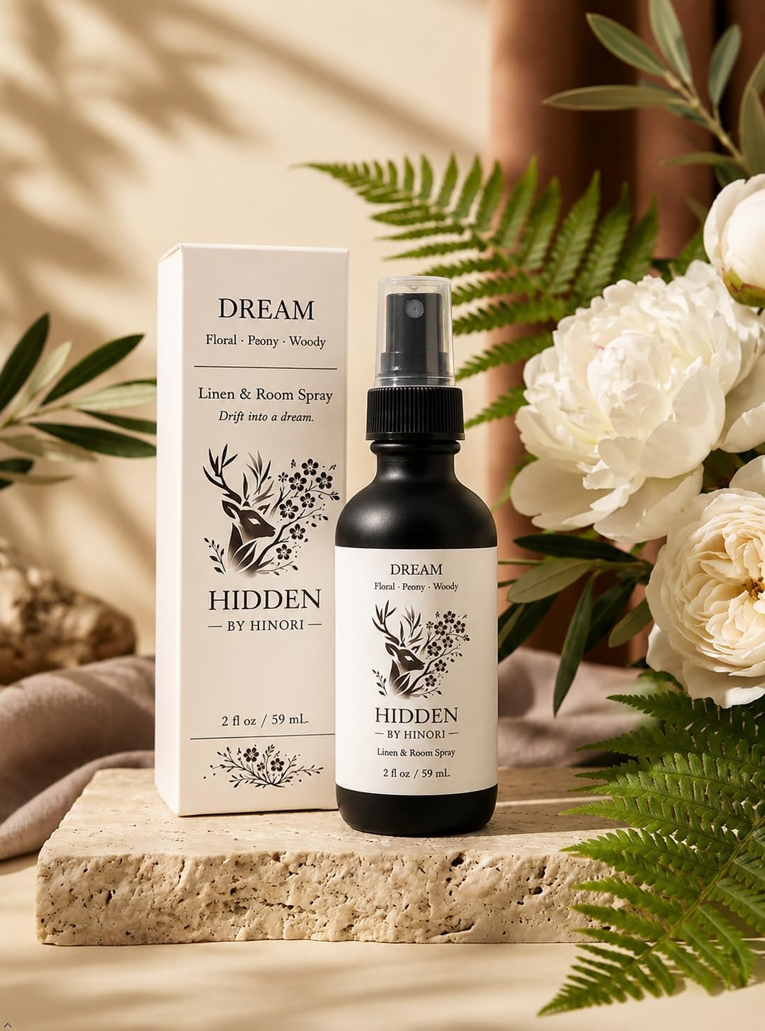 Dream Linen & Room Spray – Floral Peony Woody Fragrance – Fabric, Bedding & Air Freshener Mist – 2 oz