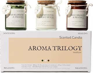 3 Pack Non-Toxic Soy Wax Scented Candles Gift Set for Women, 21.15oz Wooden Wick Candle for Home, 135H Long Burn Time, Aromatherapy Candles, Birthday, Anniversaries, Wedding, Christmas