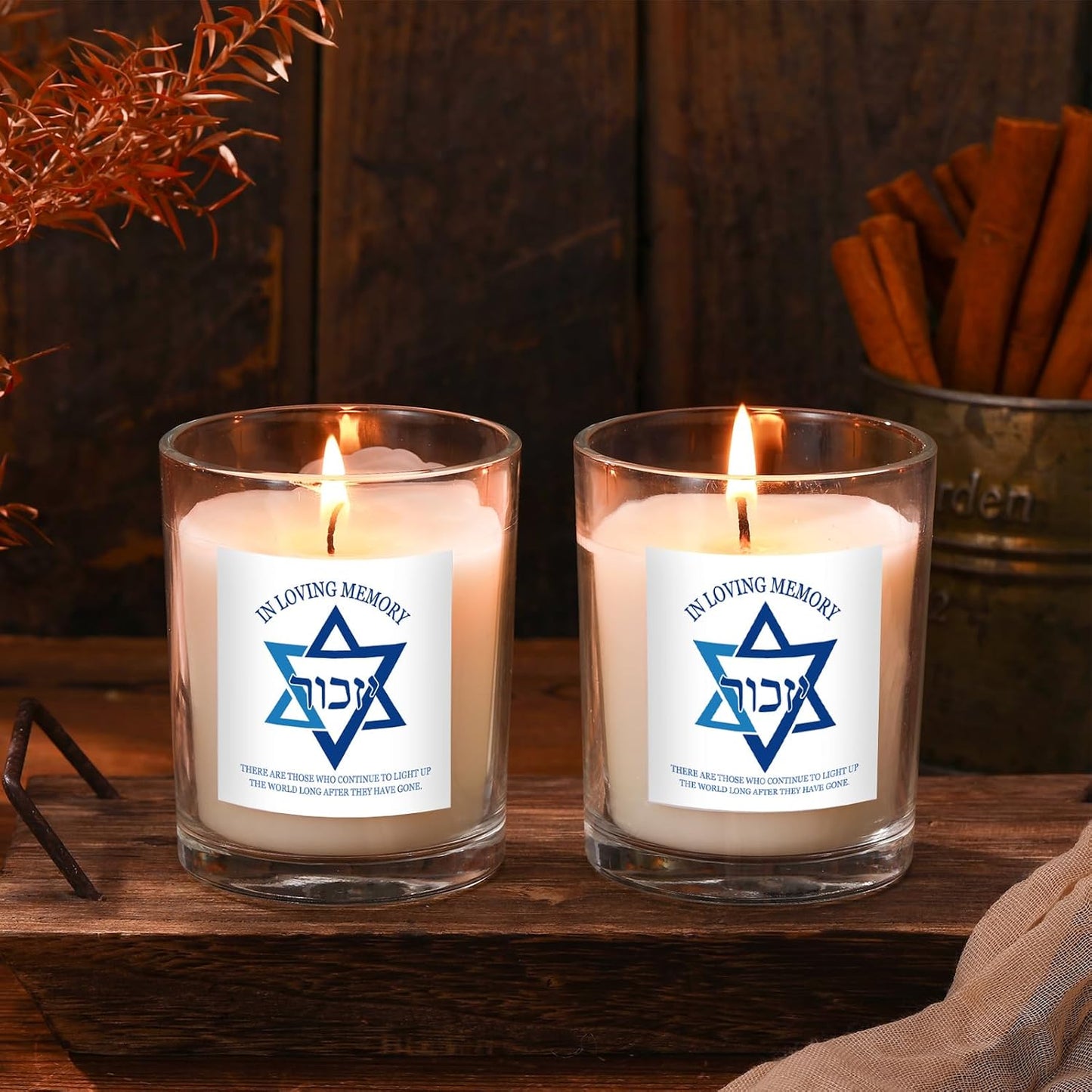 Conelist Yahrzeit Memorial Candles - Yom Kippur Jewish Sympathy Candles Bereavement Gifts Natural Soy Wax Hand Poured for Yizkor and Yom Kippur Holidays(2 Pcs)