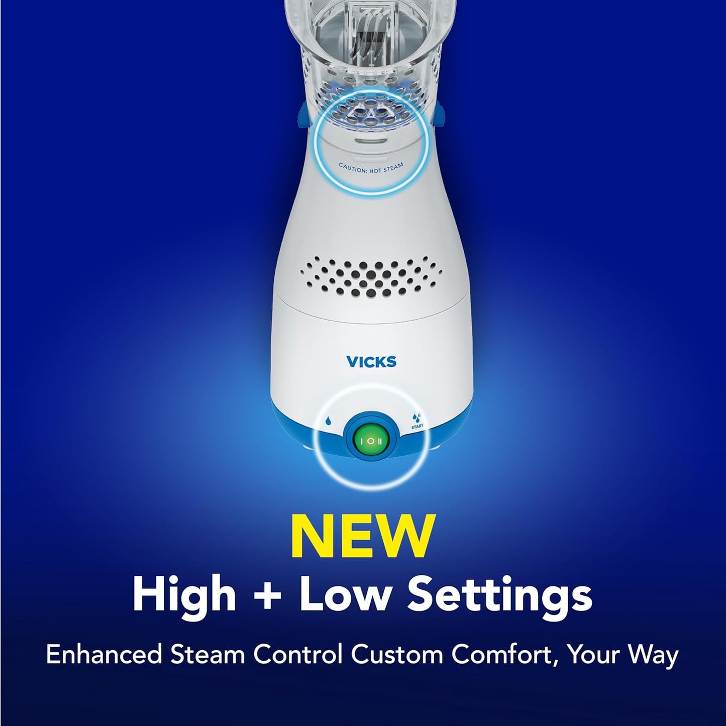 Vicks Sinus Inhaler, Plug-in Non-Medicated Steam Inhaler for Sinus Relief, Allergies, Congestion & Colds, Vocal Steamer, Soothes Nasal & Throat Passages, Works with VapoPads (1 Included)
