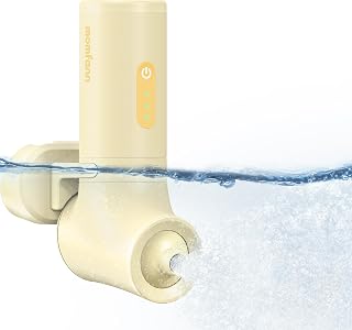 MOMFANN Bath Jet Spa, Cordless Portable Bathtub Accessories with 3-Level Adjustable Speed, Bubble Maker/Bath Jet Mode, Bathtub Jets for Home Spa, Relaxing (Yellow)