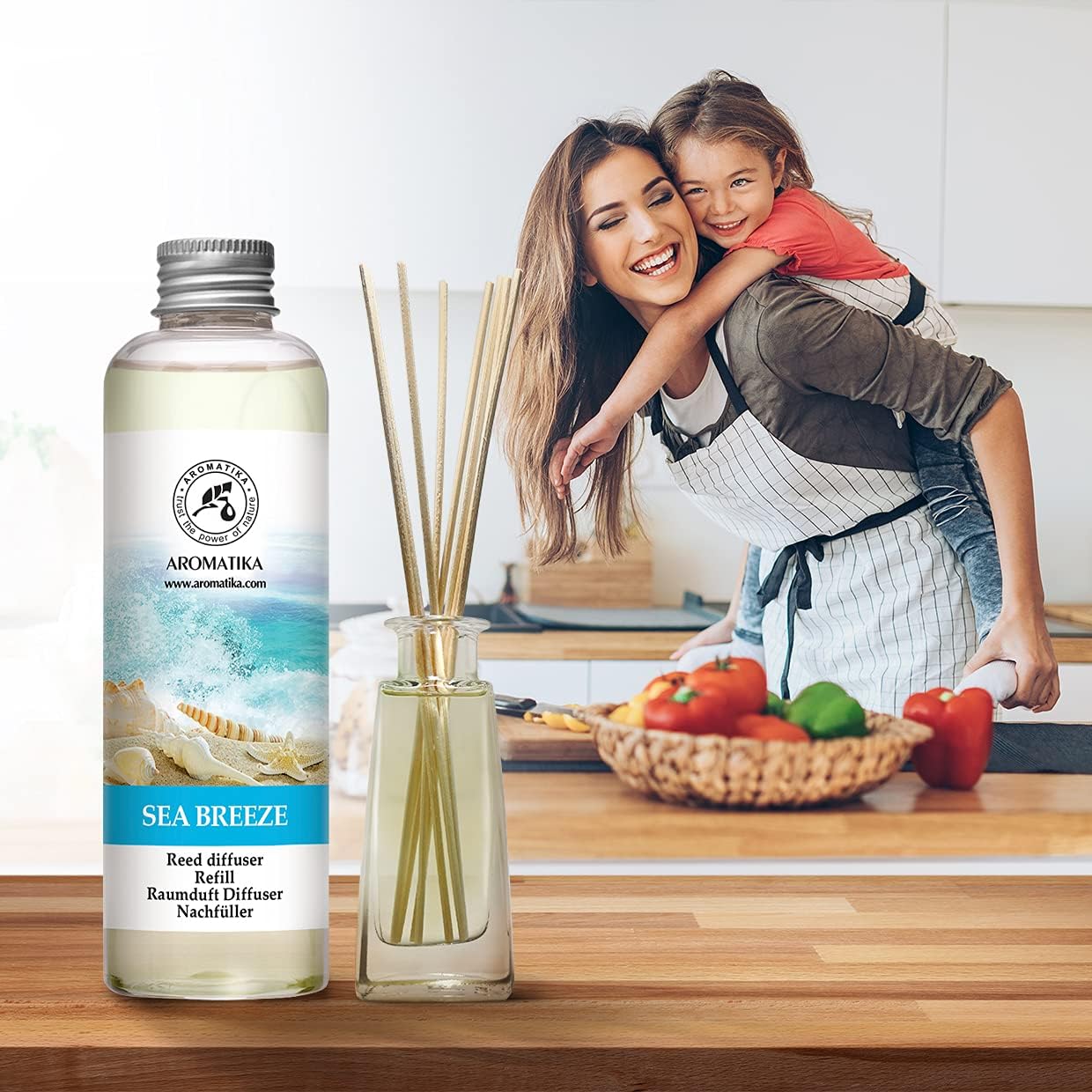 Reed Diffuser Refill - Sea Breeze 6.8 Fl Oz - Home Fragrance - Long Lasting Fresh Scent - Room Freshener