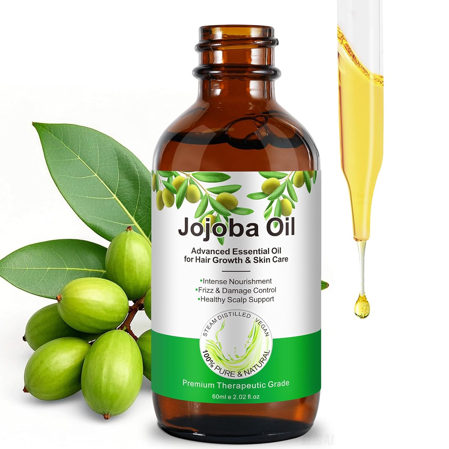 Non-Greasy Jojoba Oil – Lightweight Summer Face Oil, Perfect for Facial Tools, Helps Skin Look Smooth & Balanced – Fast Absorbing |Base Carrier Oil-2.0 Fl Oz