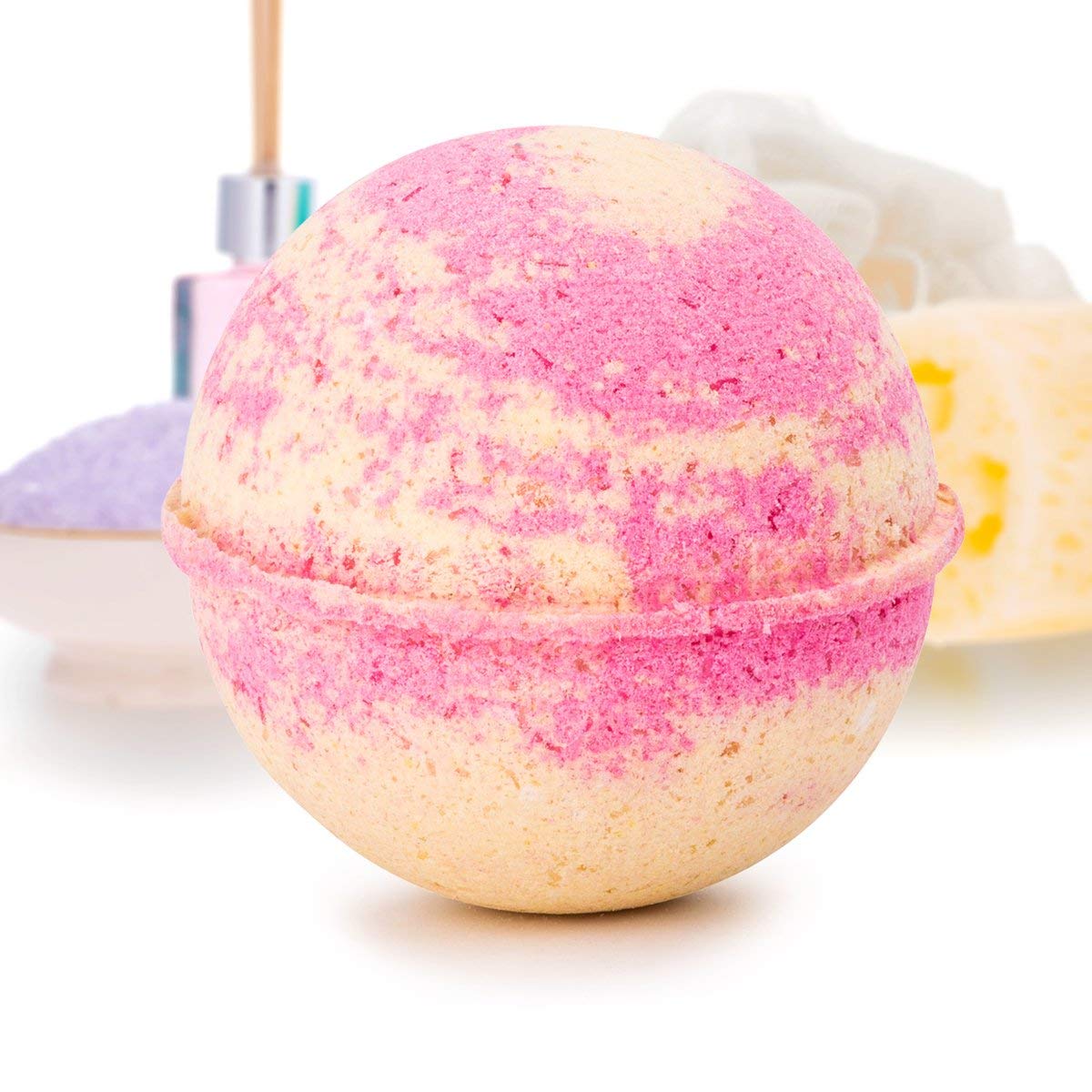 Bath Bomb Deluxe 8oz. And Surprise Jewelry Made in USA, Perfect for Bubble Spa Bath. Handmade Birthday Mothers Day Gifts For Women & Kids (Tropical Grapefruit, Pendant)