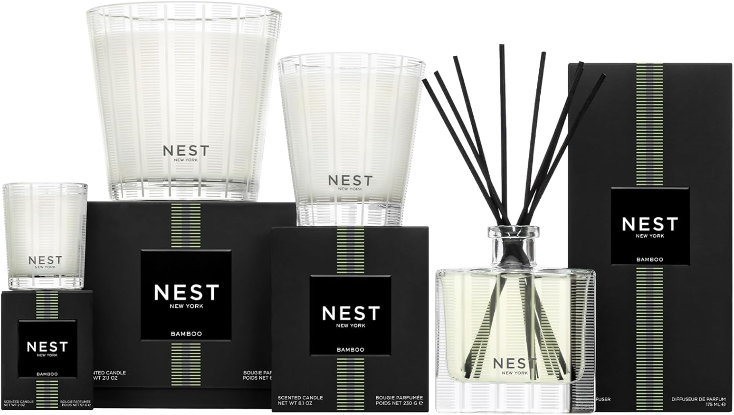 NEST New York Reed Diffuser Liquid Refill, Bamboo - 5.9 fl oz - Fragrance for Up to 90 Days - Flame Free
