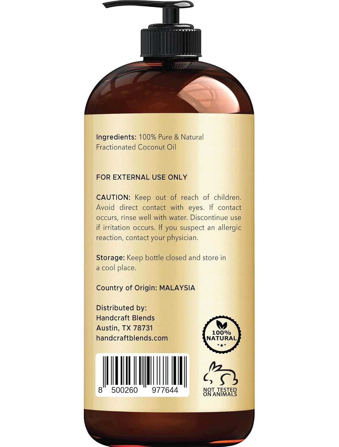 Handcraft Blends Hair Mask Essentials Set: Organic Castor Oil and Fractionated Coconut Oil – (2 x 16 Fl Oz) – 100% Pure & Natural – Carrier Oils for Hair Masks and Body Care