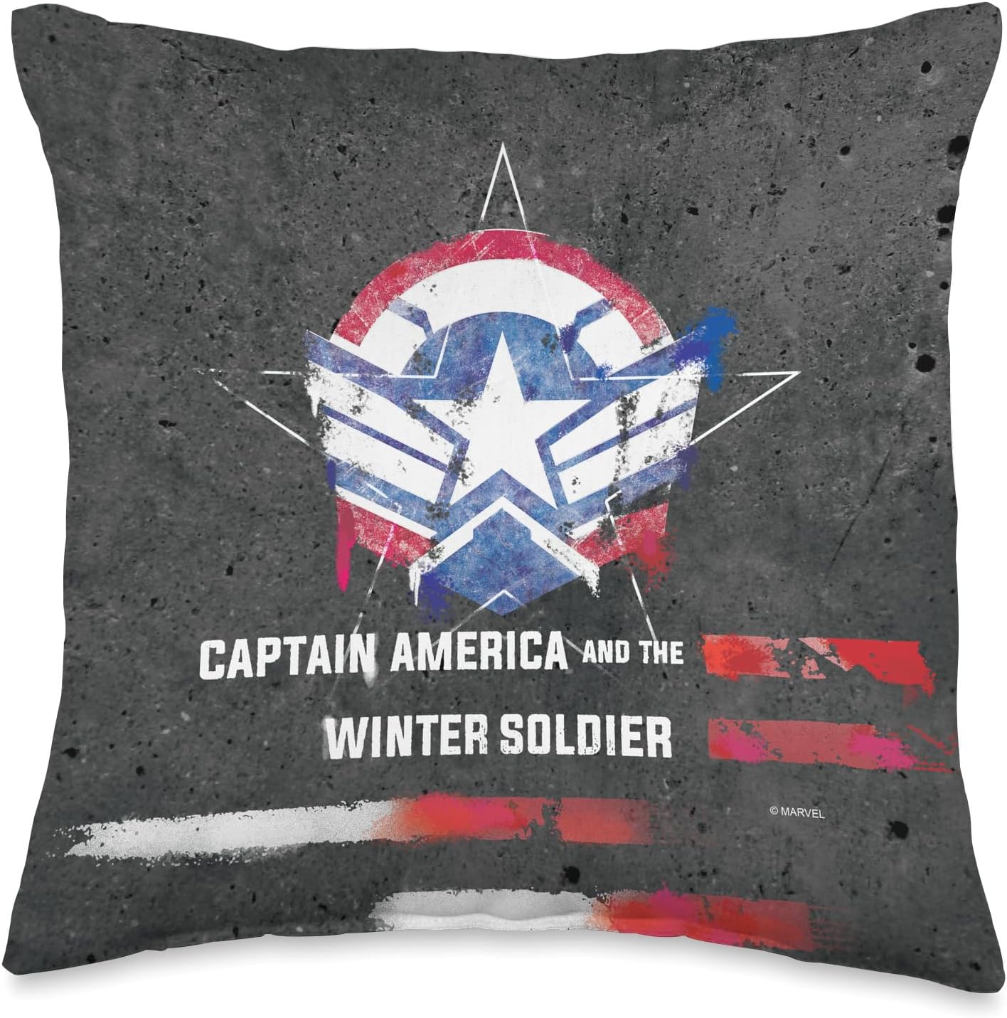 Marvel Captain America and the Winter Soldier Spray Paint Throw Pillow