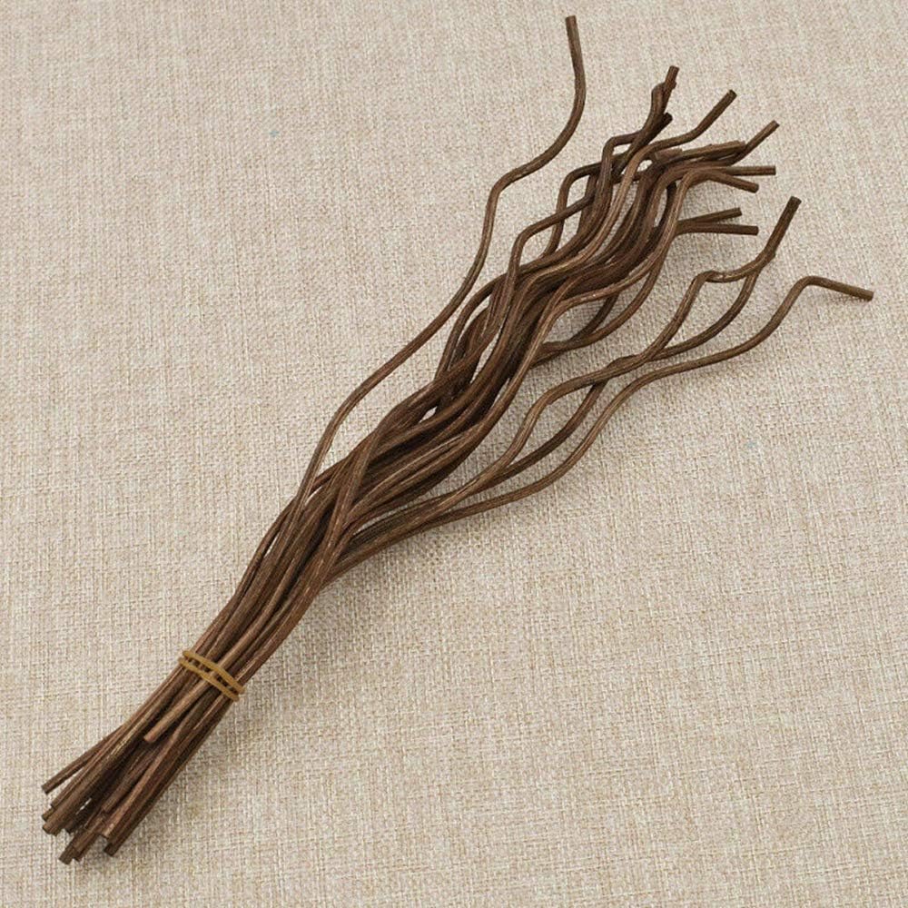 20/50 PCS Wavy Rattan Reed Diffuser Sticks, Handmade Fragrance Replacement Diffuser Sticks, for Bedroom Toilet Living Room(Wood Color 20pcs)