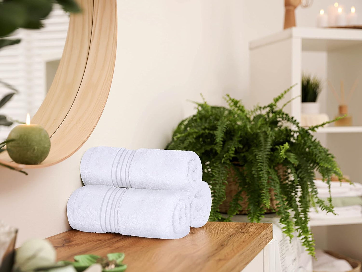 Utopia Towels 6 Piece Premium Hand Towels Set, 16 by 28 inches, 100% Ring Spun Cotton, Lightweight and Highly Absorbent Towels for Bathroom, Travel, Camp, Hotel, and Spa, White