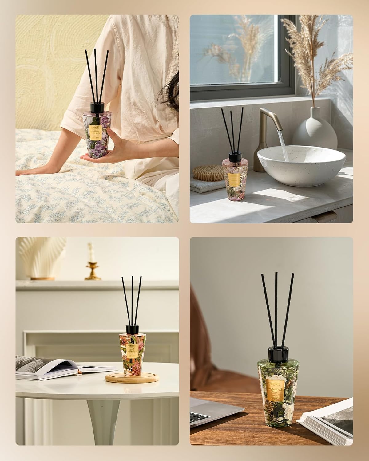 M&SENSE Orange Goji Reed Diffuser Set - 8.79fl oz Home Fragrance Non-Toxic Essential Oil Diffuser with Sticks, Air Freshner Gifts for Family Friends with Long Lasting Fragrance