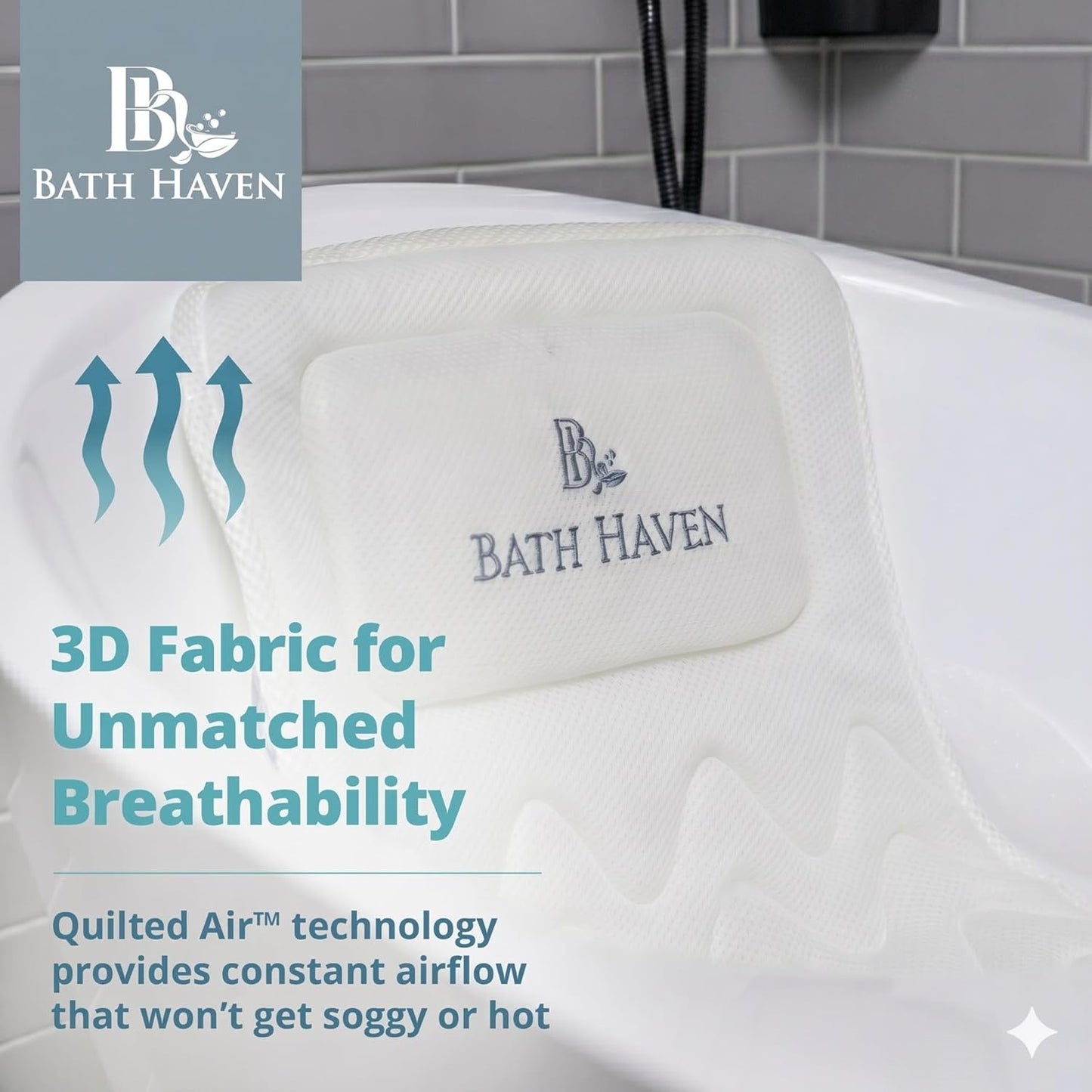 Bath Pillow for Tub, Full Body Bathtub Pillow and Mat for Head, Neck and Back Support, Relaxing Spa Cushion Head Rest and Mat for Tub Jacuzzi, Luxury Bathtub Accessories for Women and Men Quick Drying