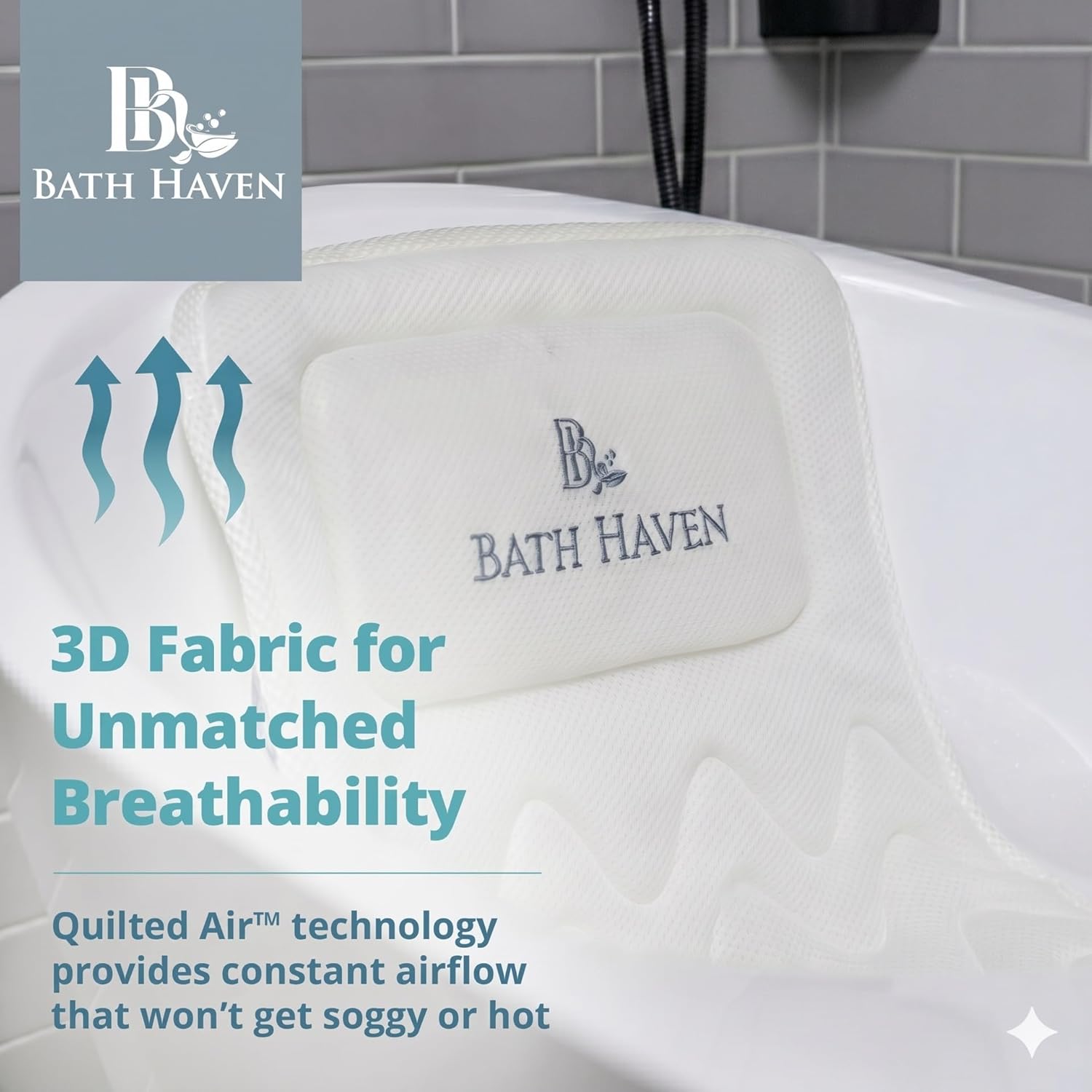Bath Pillow for Tub, Full Body Bathtub Pillow and Mat for Head, Neck and Back Support, Relaxing Spa Cushion Head Rest and Mat for Tub Jacuzzi, Luxury Bathtub Accessories for Women and Men Quick Drying