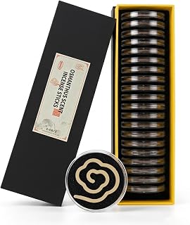Osmanthus Incense - Cloud Shape Coil Incense, Easy to Use with Fireproof Cotton, 20 Discs 50 Min Burn Time Each, Natural Home Fragrance for Relaxation, Bedroom, Gift