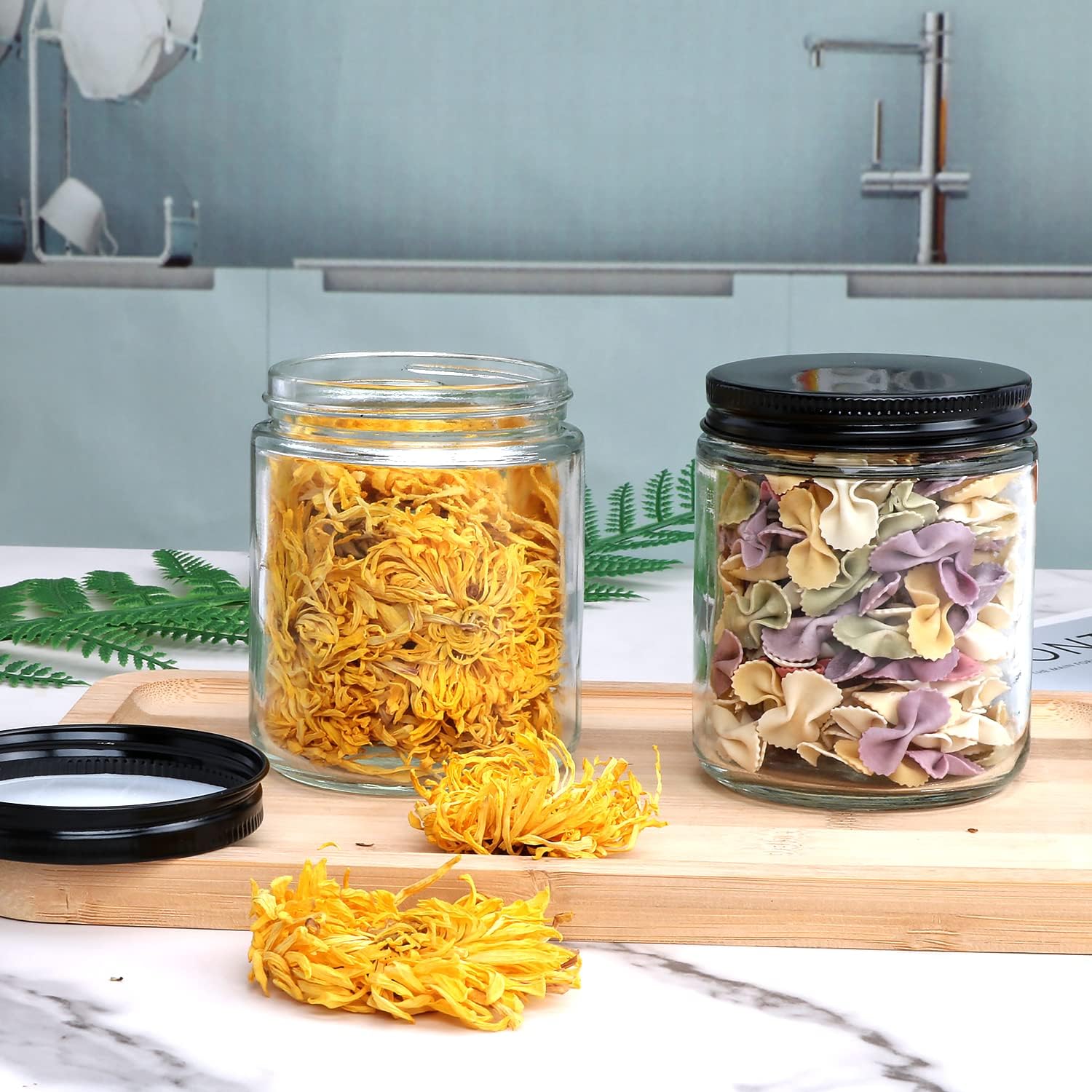 8 OZ Glass Jars with Metal Lids,Clear Round Empty Candle Jars with Airtight Lids,Small Mason Canning Jars for Food,Candle,Honey,Candy,30 Pack.