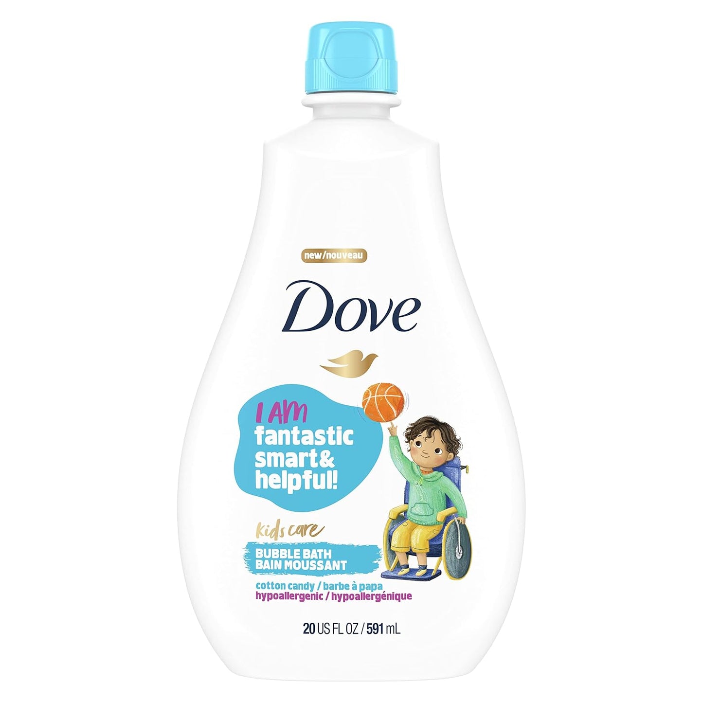 Dove Kids Care Bubble Bath for Kids Cotton Candy Hypoallergenic Formula 20 oz