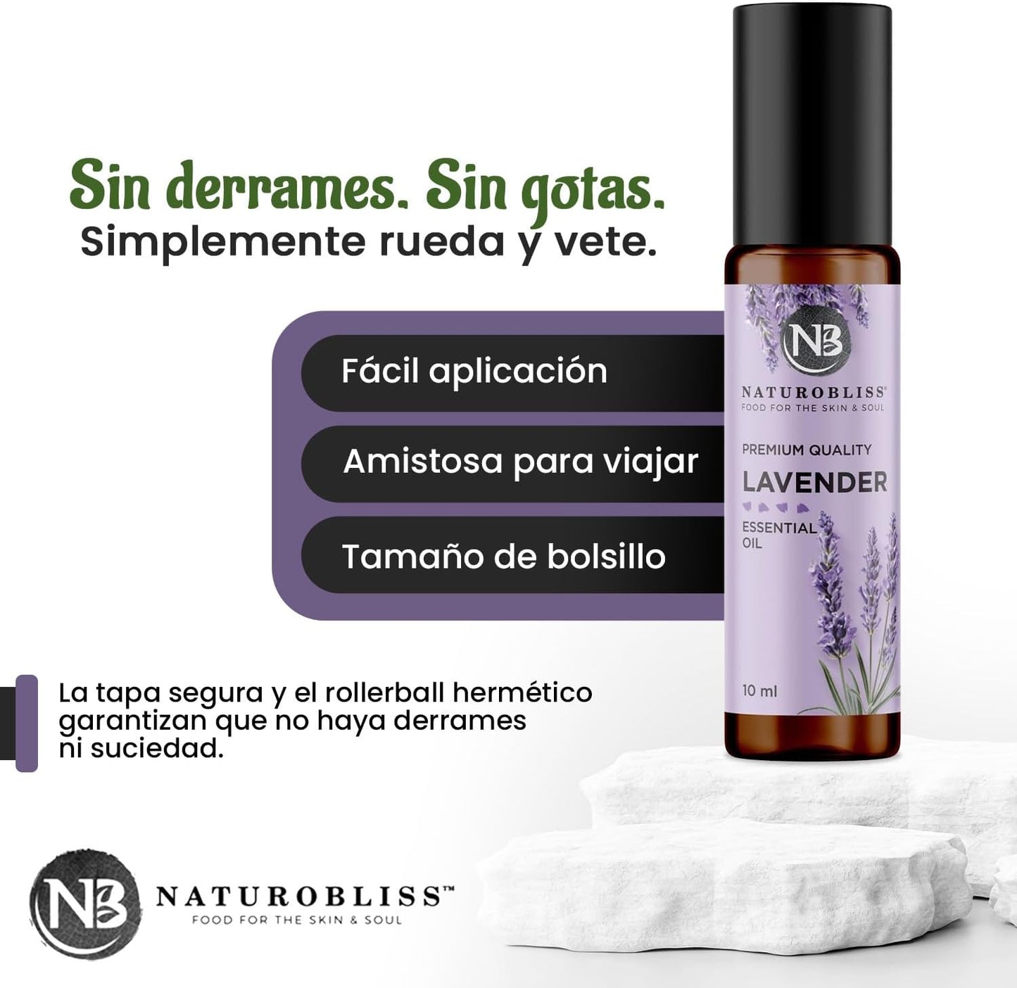 NaturoBliss Lavender Essential Oil Roll On, 10 ml