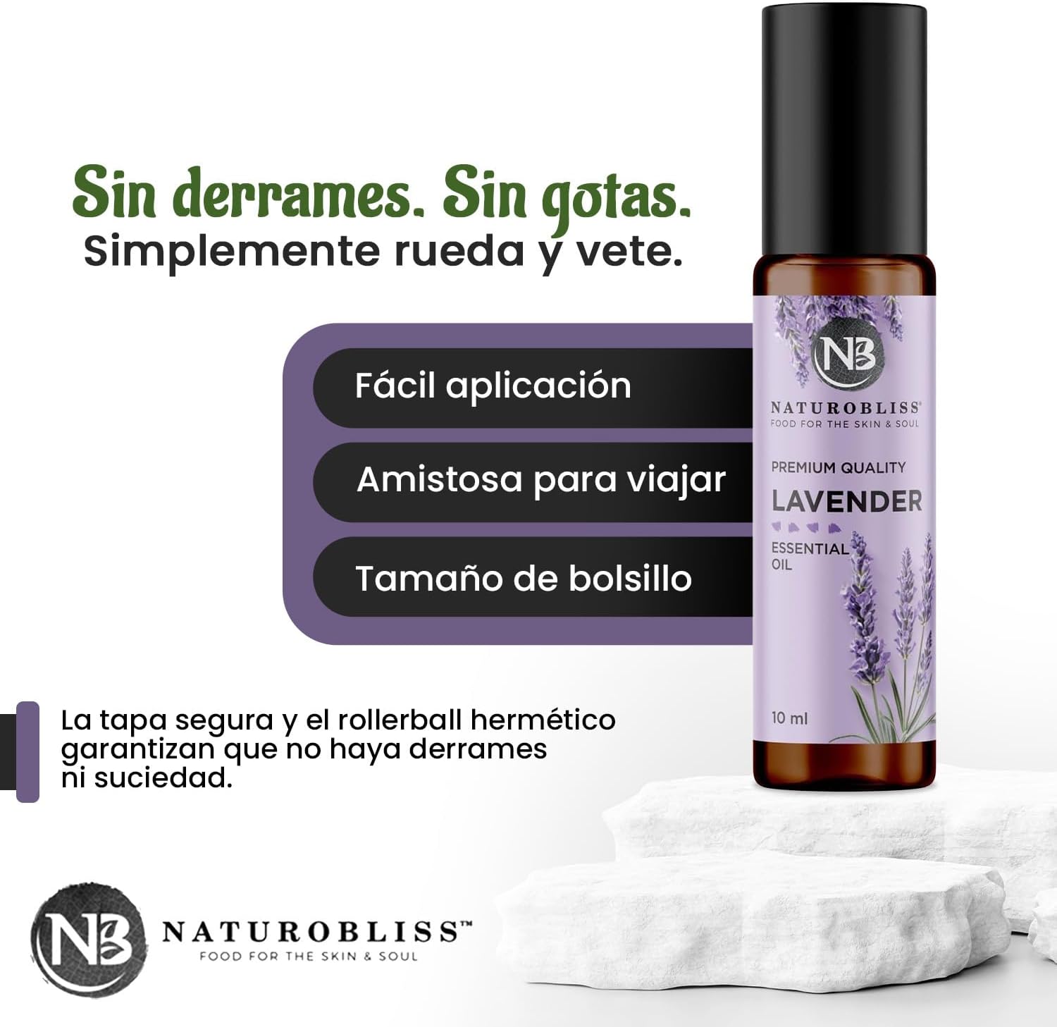 NaturoBliss Lavender Essential Oil Roll On, 10 ml
