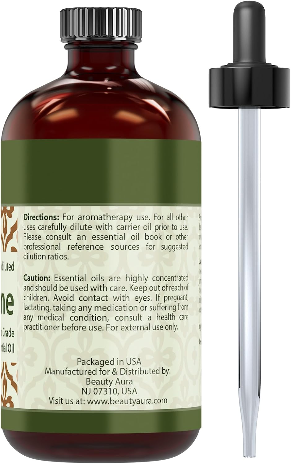 Beauty Aura Pine Essential Oil - 4 Oz Bottle - 100% Pure, Undiluted Therapeutic Grade Oil - Ideal for Aromatherapy