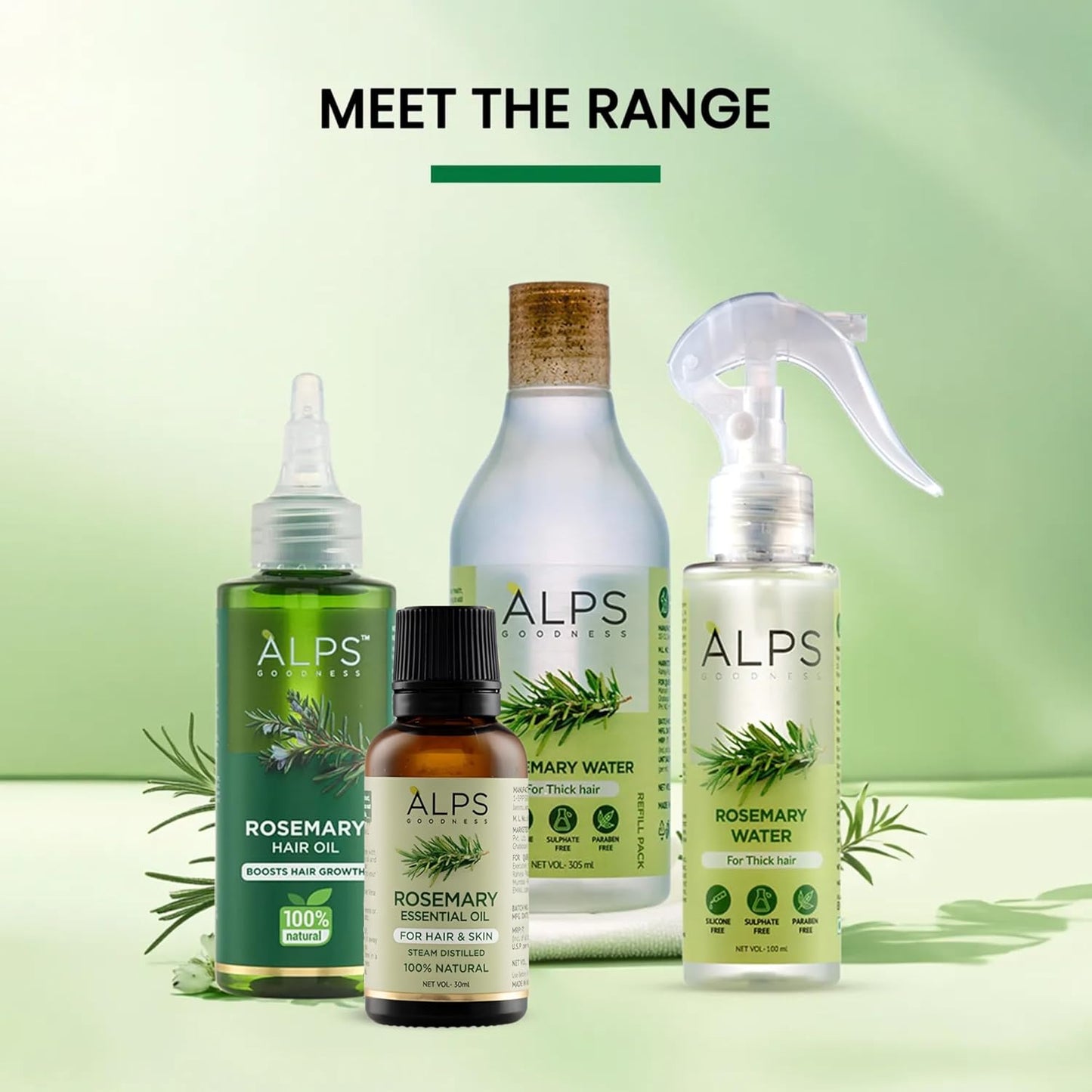 Alps Goodness Rosemary Essential Oil for Hair Growth, Skin Care & Aromatherapy | Pure & Natural | Steam Distilled | Nourishes Roots | Enhances Volume & Shine | 1.01 Fl Oz/30ml