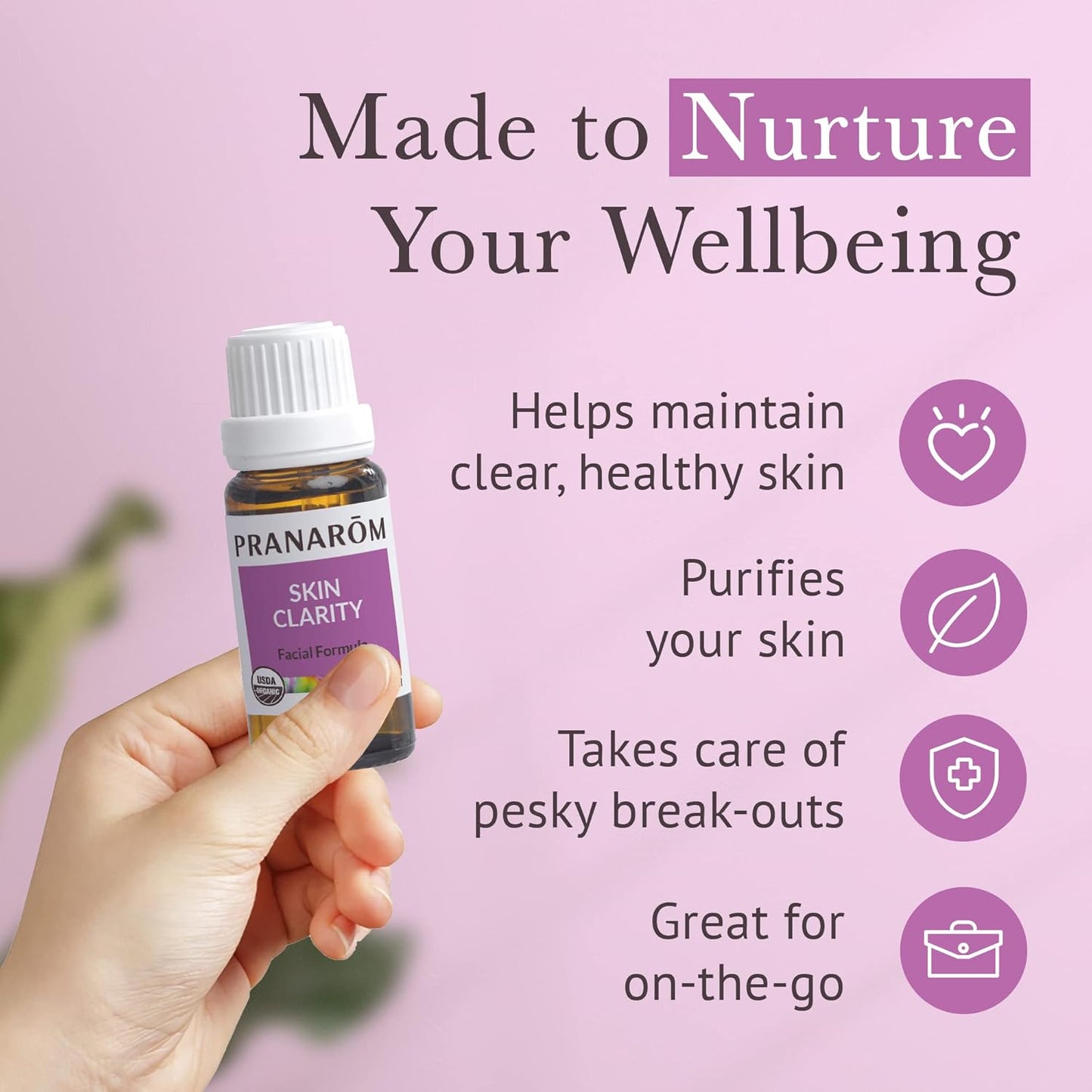 Pranarom Skin Clarity 15ml Pure Essential Oil Blend - Lavender, Tea Tree, Thyme, Rosemary, Niaouli, German Chamomile
