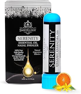 Serenity Stress Relief Aromatherapy Nasal Stick Vapor Inhaler for Calm, Self Care, USA Made with Organic Citrus Essential Oils, Stress Reliever Gift