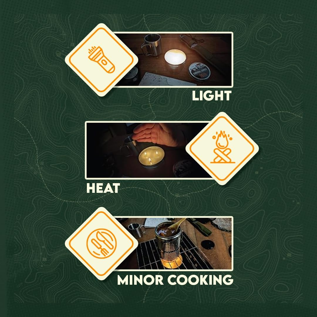 SE 3-Wick Emergency Candle, 36 Hours Long Burning, Top Layer Soy Wax, Great Light Source Gear for Survival, Camping, Blackout & Peace of Mind