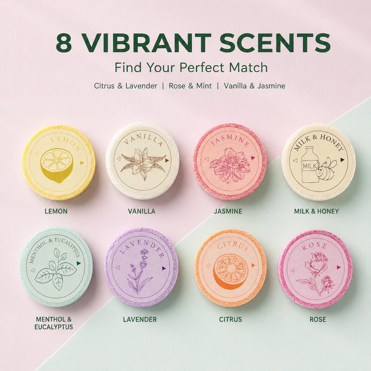 Shower Steamers Aromatherapy-8 Pack Shower Bombs with Essential Oils,Birthday Gifts for Women Self Care Relaxation Home SPA