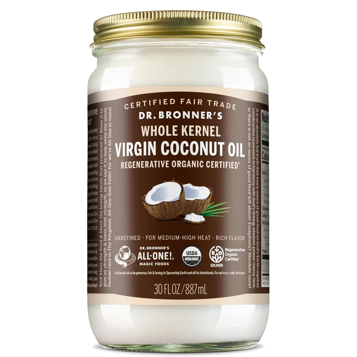 Dr. Bronner's - Organic Virgin Coconut Oil (Whole Kernel