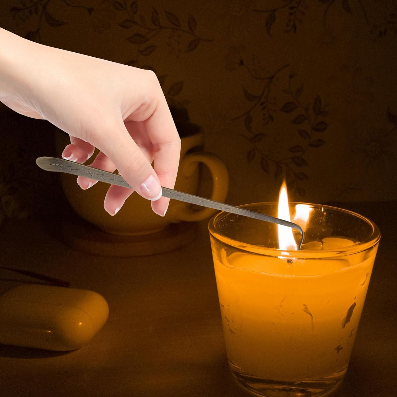 LALAFINA Stainless Steel Candle Wick Snuffer and Dipper Tool Set Lightweight and Easy to Clean Candle Care Accessory for Home and Aromatherapy Use