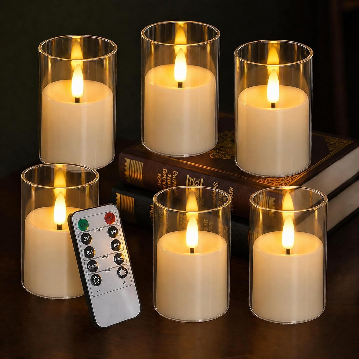 Flickering Flameless Candles, 6 Pack LED Tea Lights Candles with Remote and Timer, 300+ Hours Battery Operated Candles for Votive, 2“x 3” Small Fake Candles for Home Decor Wedding Table Decor