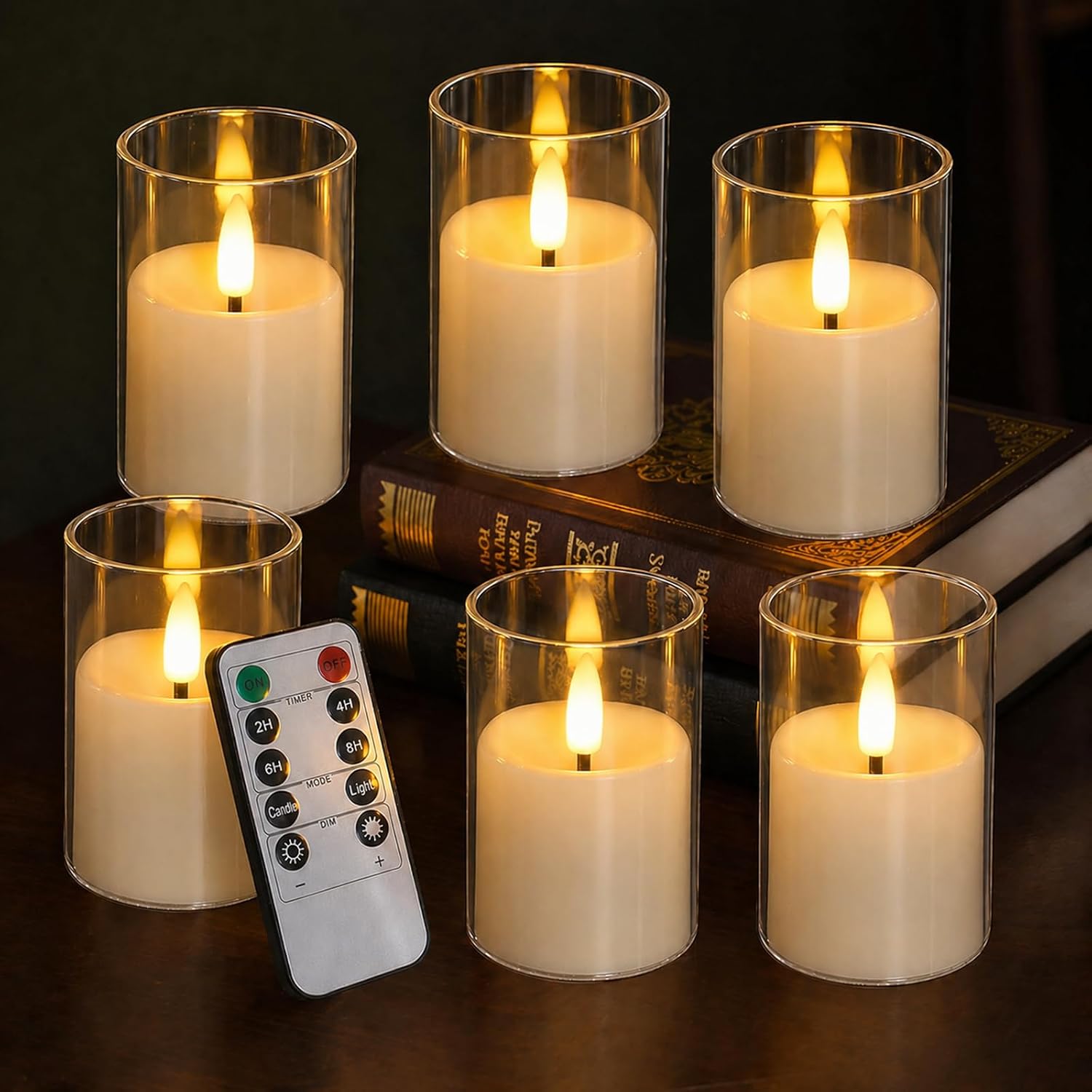 Flickering Flameless Candles, 6 Pack LED Tea Lights Candles with Remote and Timer, 300+ Hours Battery Operated Candles for Votive, 2“x 3” Small Fake Candles for Home Decor Wedding Table Decor