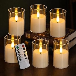 Flickering Flameless Candles, 6 Pack LED Tea Lights Candles with Remote and Timer, 300+ Hours Battery Operated Candles for Votive, 2“x 3” Small Fake Candles for Home Decor Wedding Table Decor