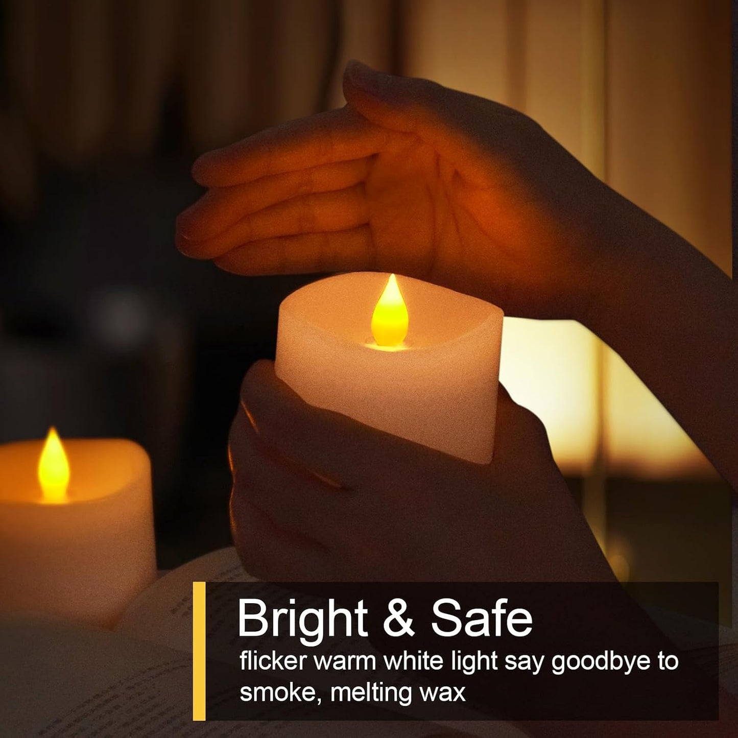 3x4 Flameless Candles with Remote Set of 1, 4 inch Battery Candles Flickering with Timer, LED Pillar Candle for Indoor/Outdoor, White