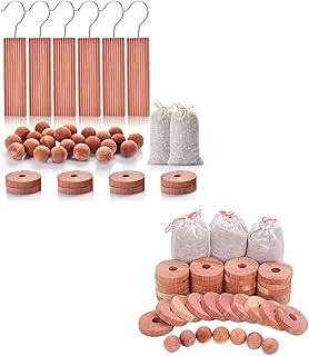 Homode Cedar Blocks for Clothes Storage, 100% Aromatic Red Ceder Wood, Cedar Balls and Cedar Rings for Closets and Drawers