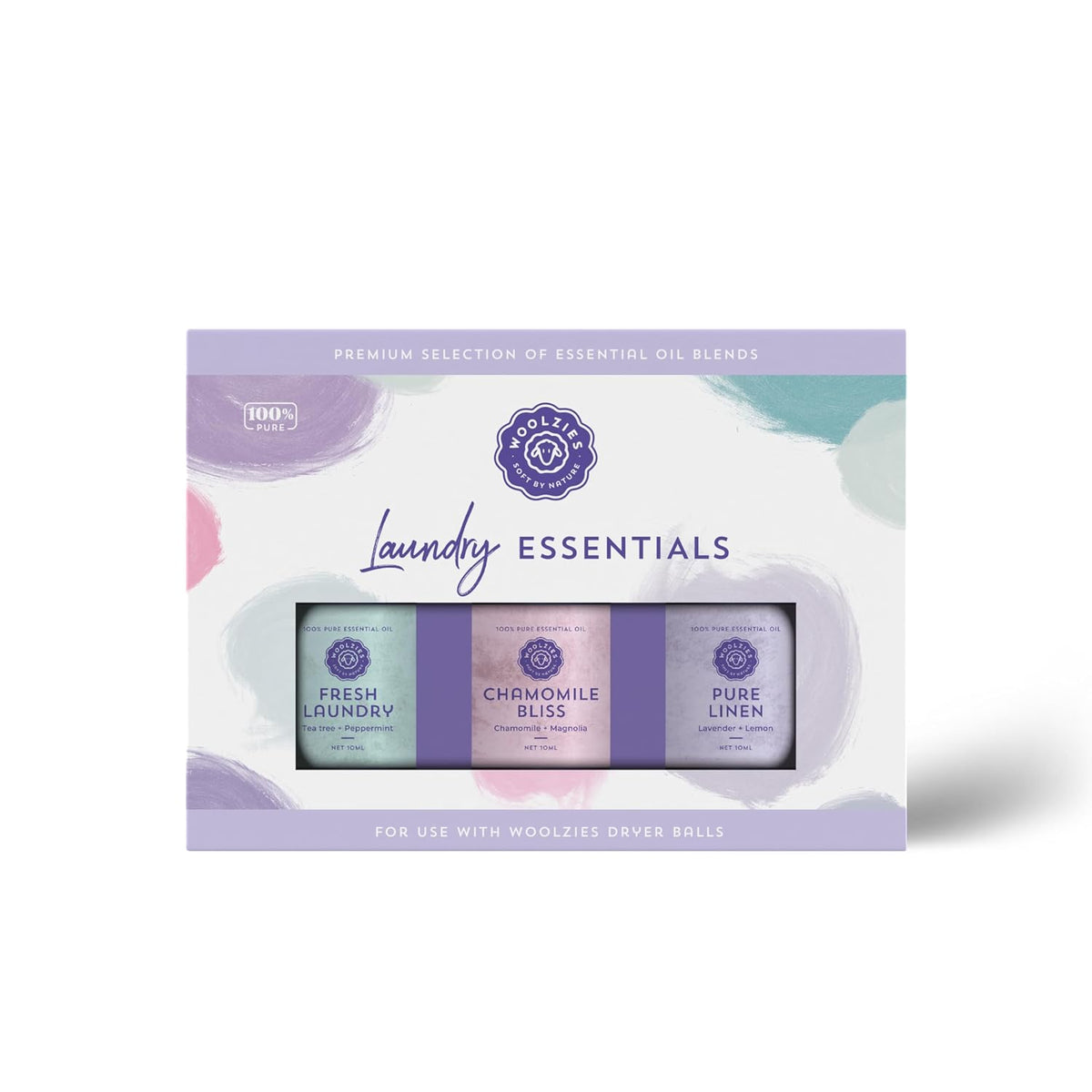 Laundry Essentials Essential Oil Set: Use with Wool Dryer Balls or Oil Diffuser Elevate Your Laundry with All-Natural