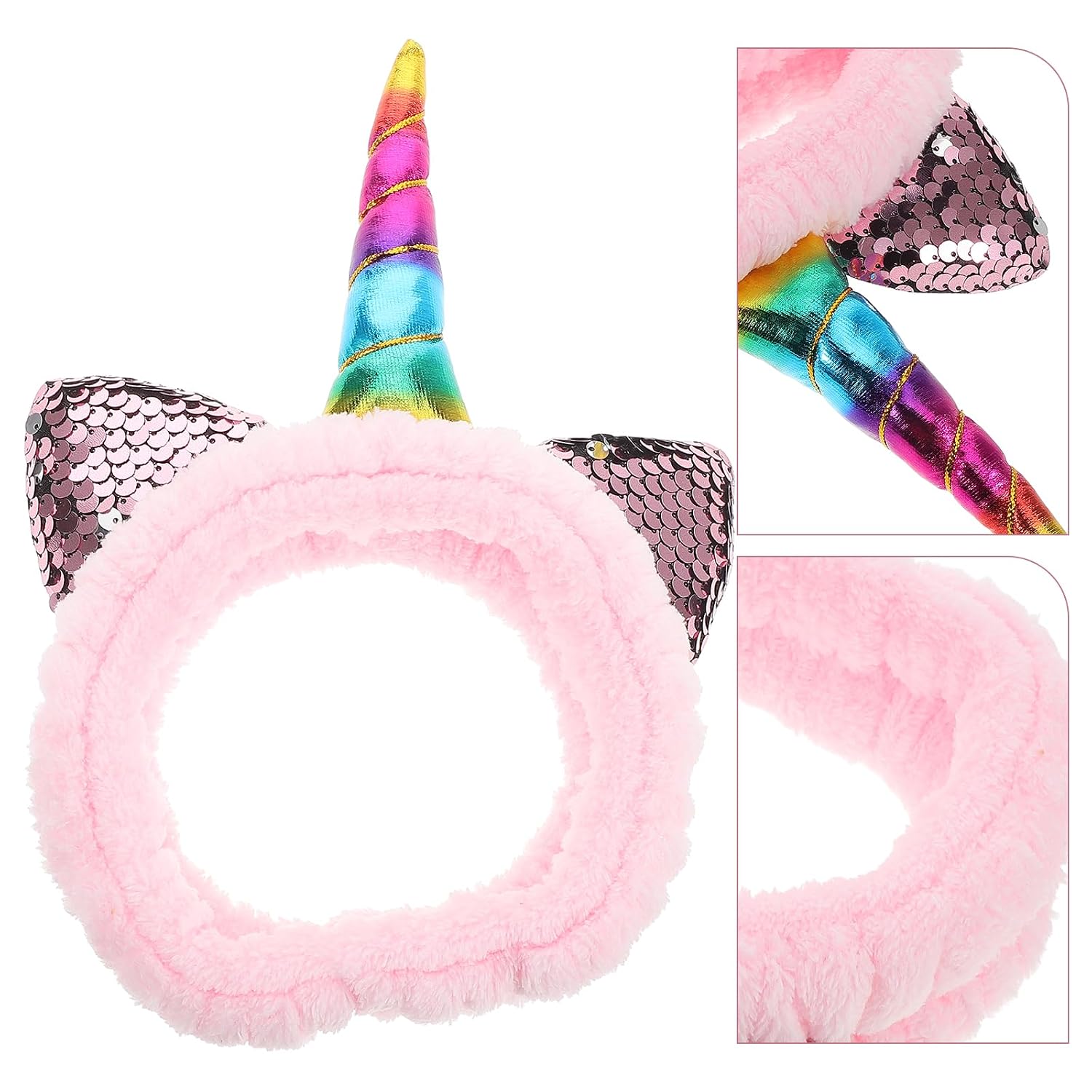 Unicorn Makeup Headband for Women Face Washing Spa Hairband Soft Skincare Hair Accessory Plush Elastic