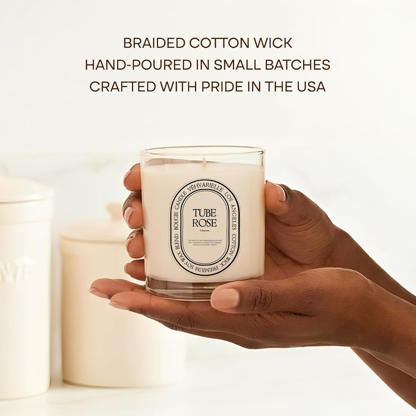 Tuberose Luxury Scented Candle for Home 8oz | Soft Floral Aroma for Daily Relaxation | Hand-Poured Soy Wax Blend | 40hr Clean Long Burn | Premium Home Fragrance for Women & Men