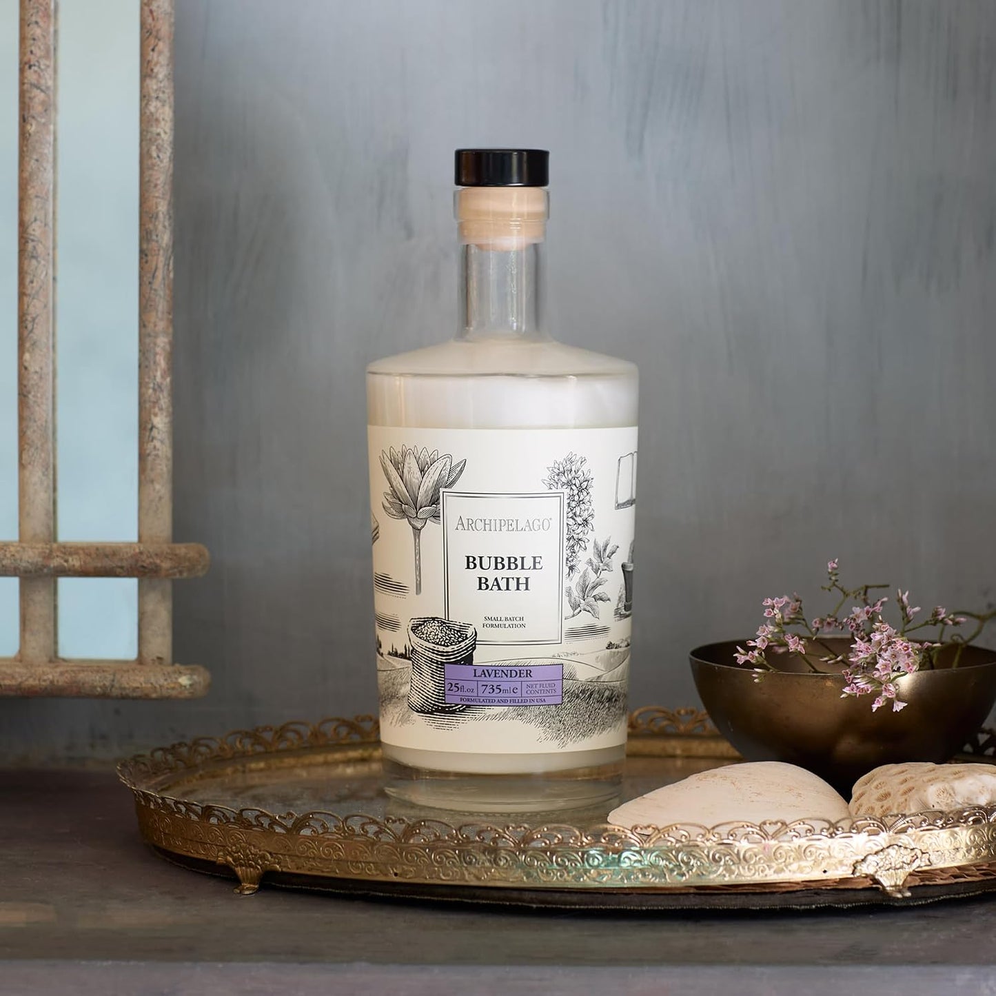 Archipelago Botanicals Luxury Lavender Bubble Bath, Moisturizing and Hydrating Gentle Bubble Bath, Helps Refresh, Restore and Soothe All Skin Types, 25 oz