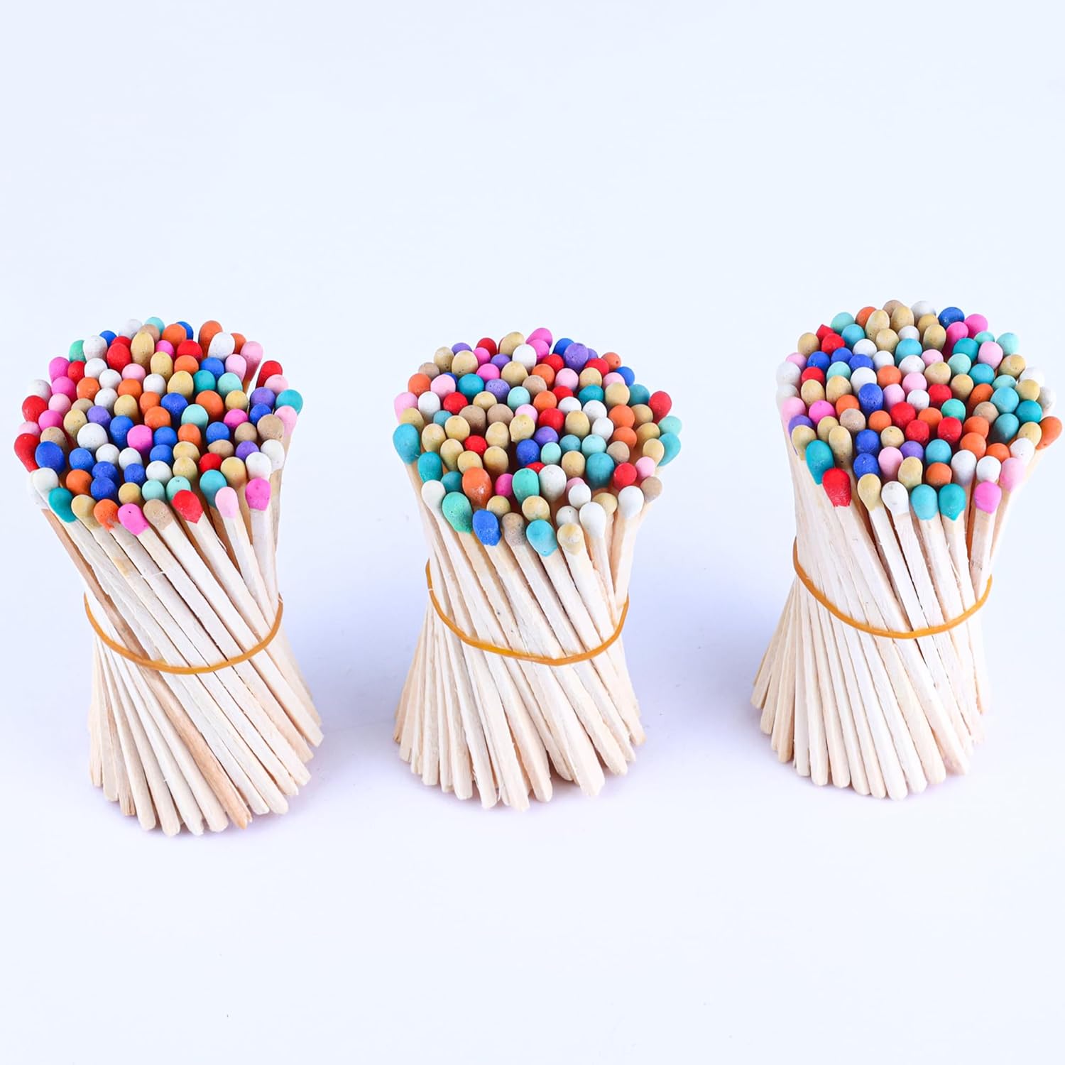 100Pcs 3'' Decorative Rainbow Matches, Premium Fancy Long Wooden Safety Matches for Candles, Long Wooden Matchsticks for Home Décor, Safety Matches for Lighting Candles with Match Striker