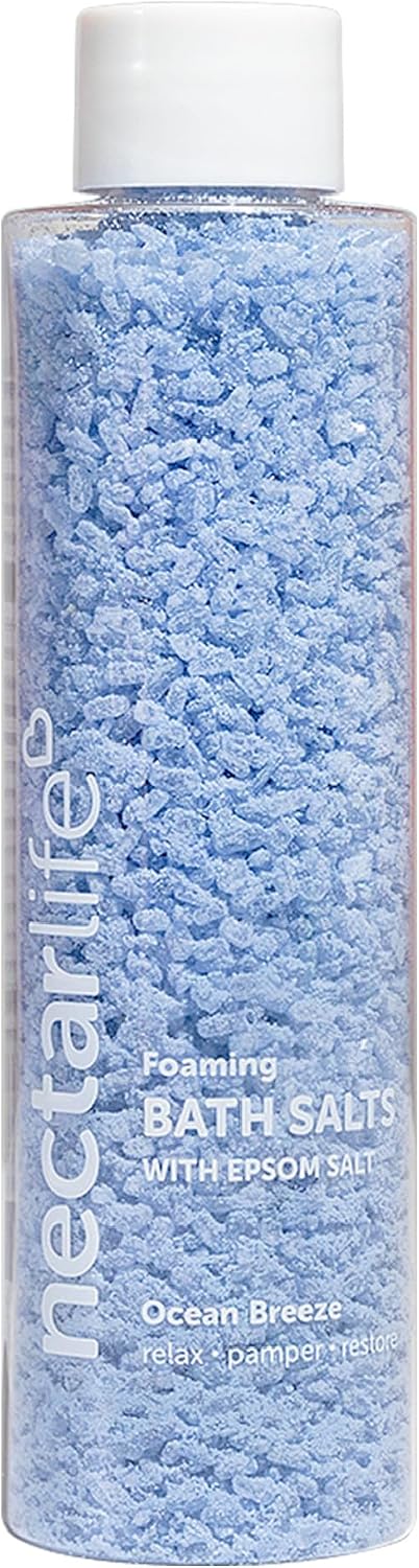 Foaming Bath Salt - Epsom Salts - Peppermint Aromatherapy - 4.6 oz - Moisturizing - Relaxing - Vegan - Paraben Free (Ocean Breeze)