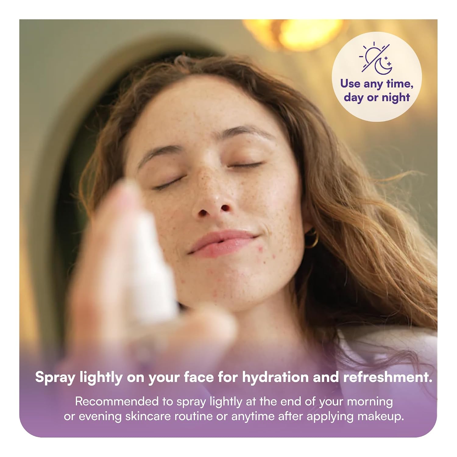 100% Natural Lavender Mist Spray, Organic Face Body Hair Hydrating Mister, Calming for Better Sleep, Vegan non-GMO, 2 ounce (3 Pack)