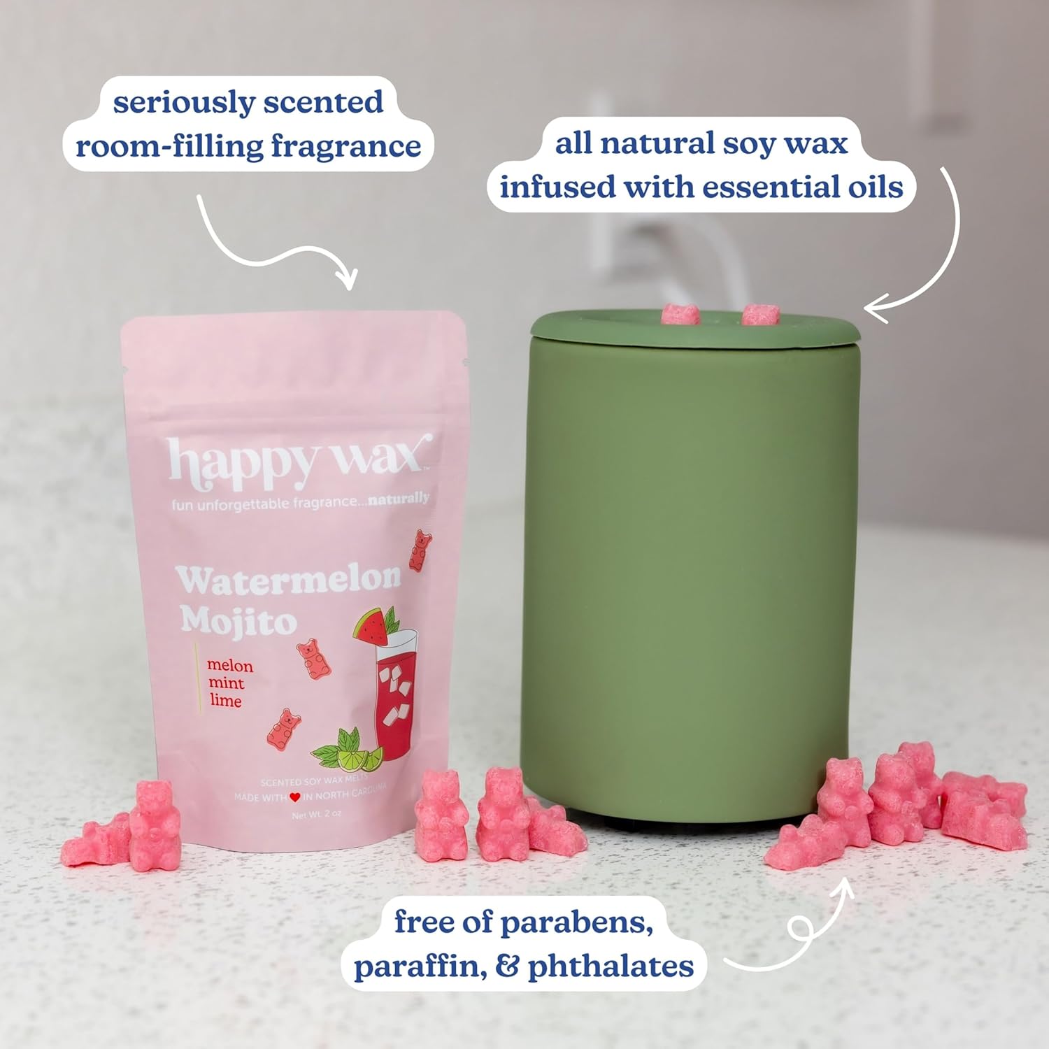 Happy Wax Endless Summer Collection: Natural, Non-Toxic Scented Soy Wax Melts – Total 6oz Variety Pack: Bronzed Coconut, Coastal Tide, Pina Colada