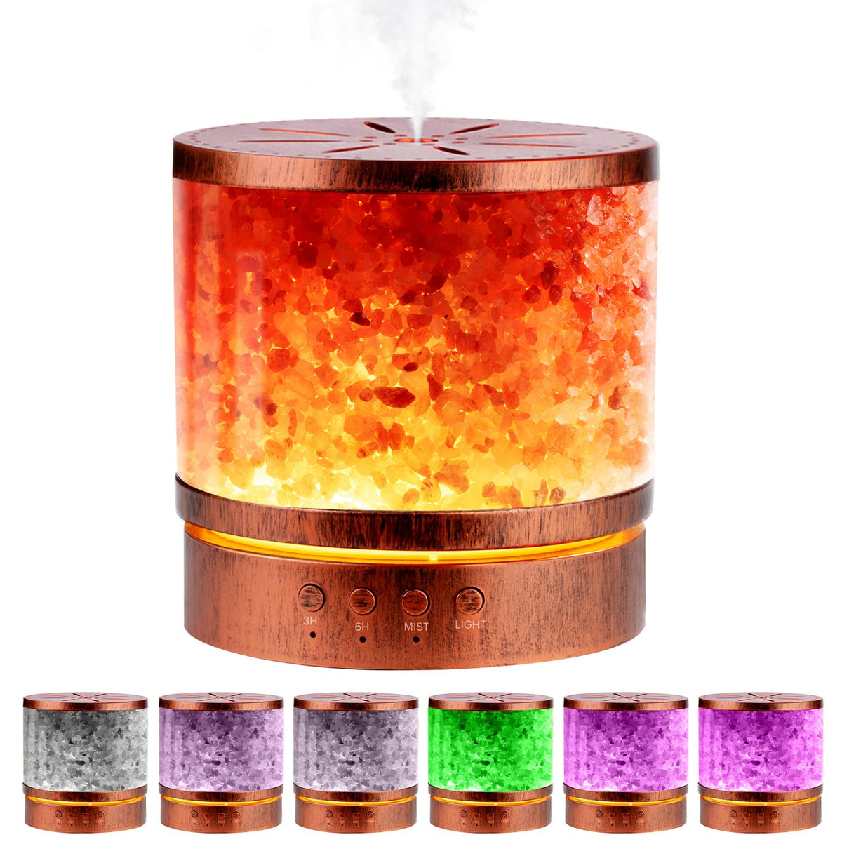 Essential Oil Diffuser Himalayan Salt Lamp Combo 400ml Ultrasonic Cool Mist with 7 Color Changing LED Perfect for Large Rooms
