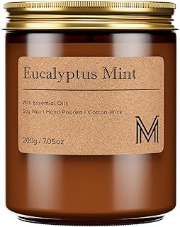 M&SENSE CreamyVanillaPie Scented Small Candle, 7.5Oz Aromatherapy Candle for Home Fragrance, Soy Wax Candles Gift for Birthday, Housewarming, Amber Jar Candle for Stress Relief, Meditation, Yoga