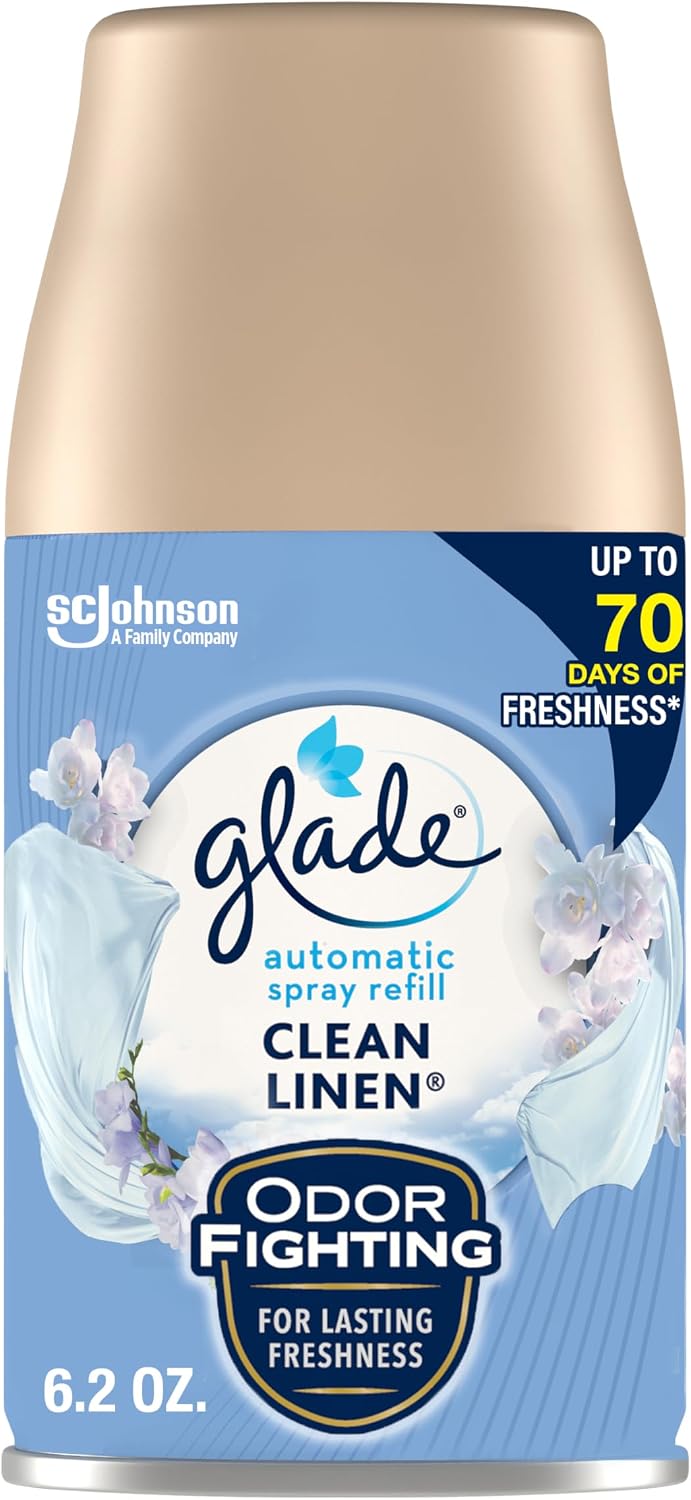 Glade Automatic Spray Refill, Air Freshener for Home and Bathroom, Clean Linen, 6.2 Oz
