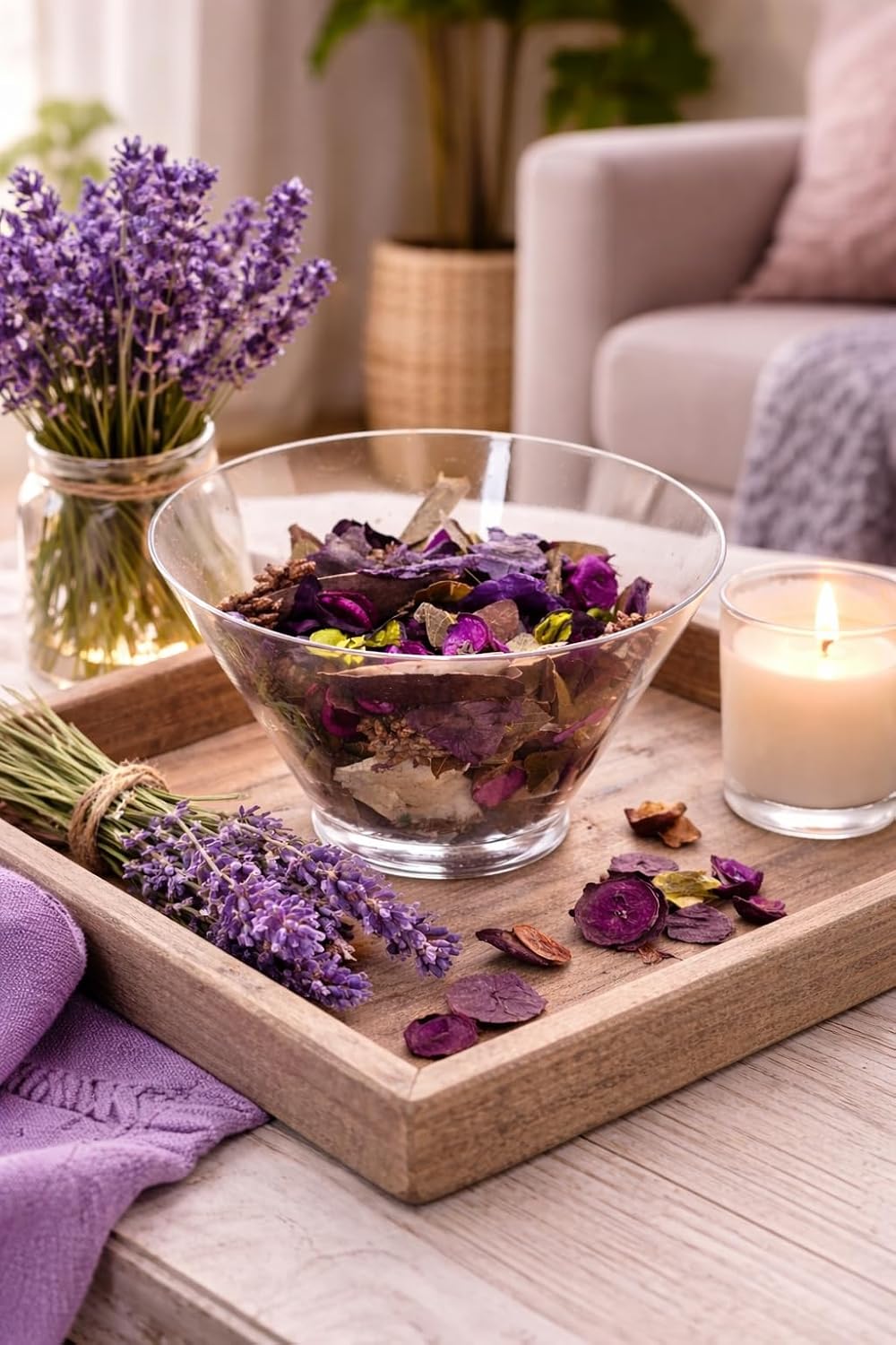 Lavender Fields Decorative Potpourri (4 oz) | Fresh Lavender Scented Home Fragrance for Baskets, Bowls, Displays & Seasonal Décor | Gift Box Garden Spring & Summer Potpourri