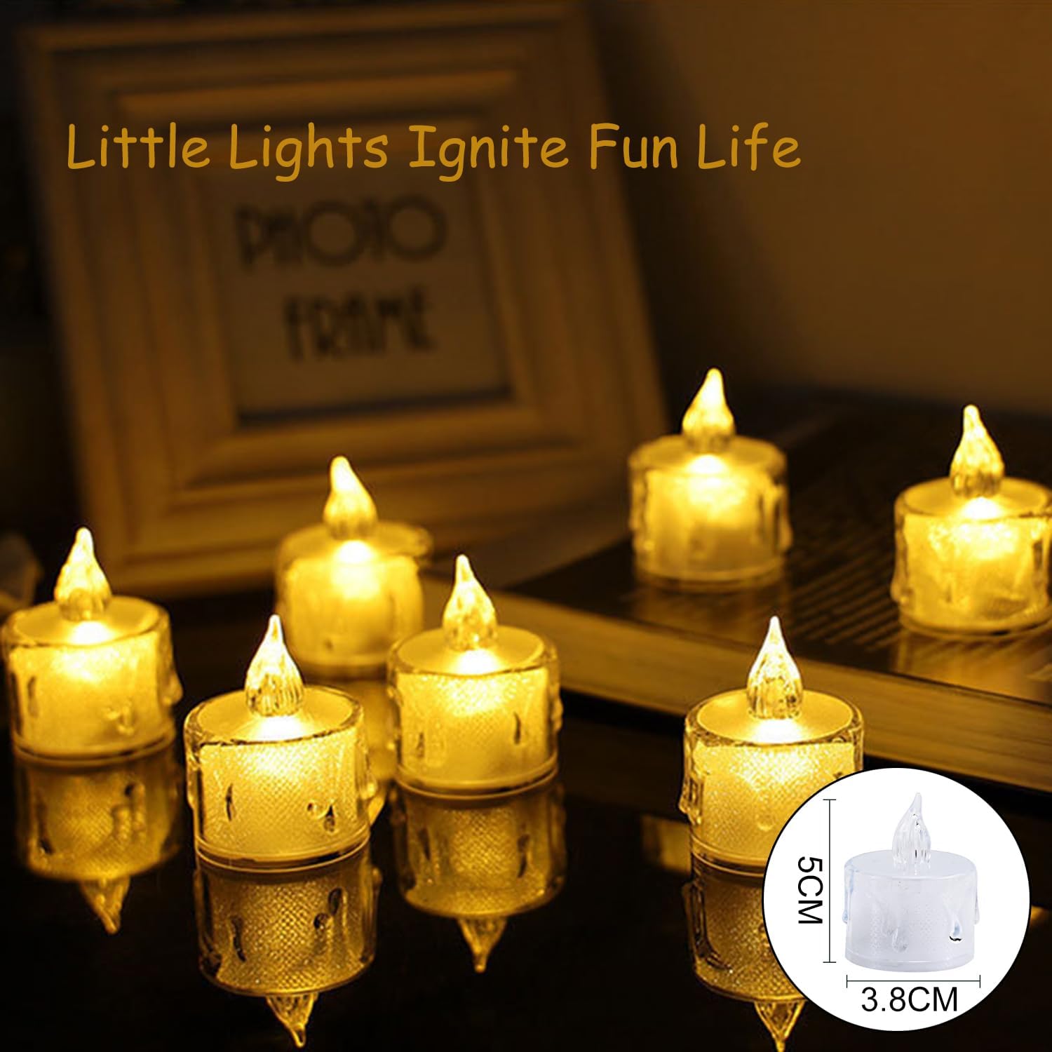 SupBri 12 Pack Flameless Tea Lights Candles Battery Operated, Crystal Led Tealight Candles,Votive Electric Fake Candles for Valentines Wedding Diwali Christmas Decorations